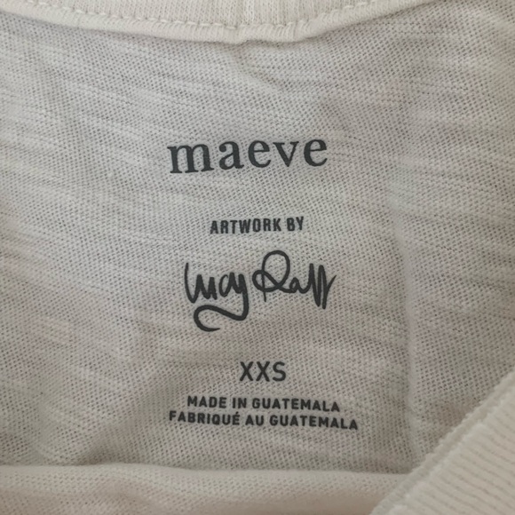 Anthropologie Cream “More of a Cat Person” Graphic Tee Size XXS - Picture 3 of 4